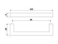 Ручка скоба мебельная QUADRA RS043MBSG.4